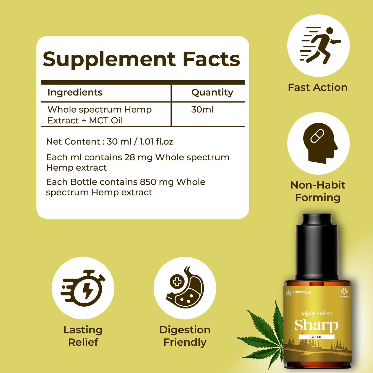 CBD Full Spectrum Sharp  Oil | For Stress